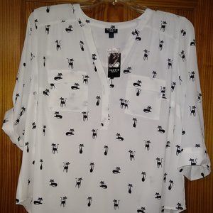 Torrid blouse black cat top NWT 1X HALLOWEEN